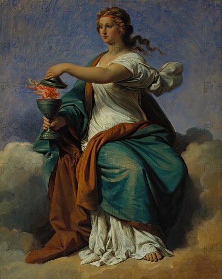 Allegory of self-control (moderation), 1859. Creator: Carl von Blaas.