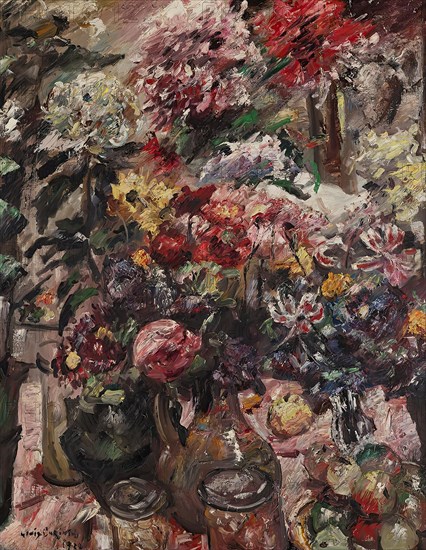 Still life with chrysanthemums and amaryllis, 1922. Creator: Lovis Corinth.