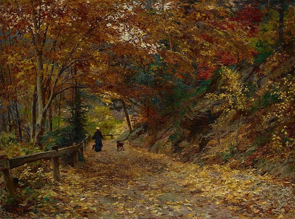 Falling leaves, 1899. Creator: Olga Wisinger-Florian.