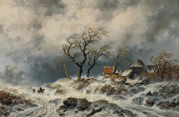 Dutch winter landscape (snowdrifts), 1870. Creator: Remigius Adrianus Haanen.