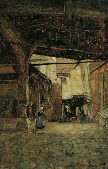 Courtyard, 1878. Creator: Rudolf Ribarz.