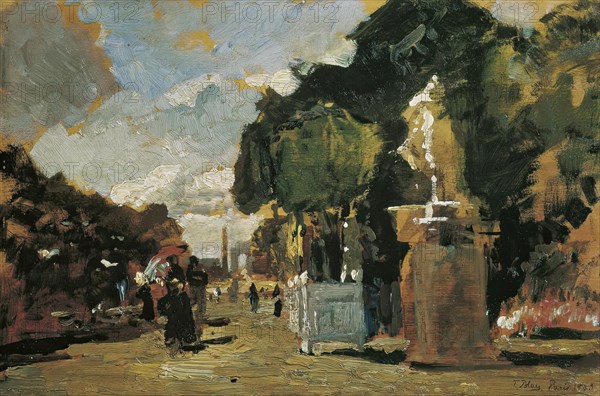 From the Tuileries - sunny day, 1883.  Creator: Tina Blau.