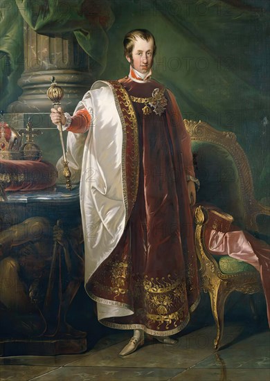Emperor Ferdinand I in the regalia of the Order of the Golden Fleece, 19th century. Creator: Unknown.
