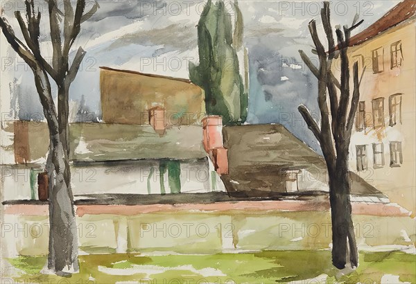 Backyard, 1943. Creator: Anny Dollschein.