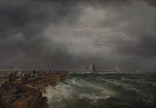 Harbour piece, (1859?). Creator: August Piepenhagen.