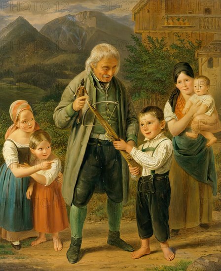 Archery lessons, 1833. Creator: Franz Bernhardt.