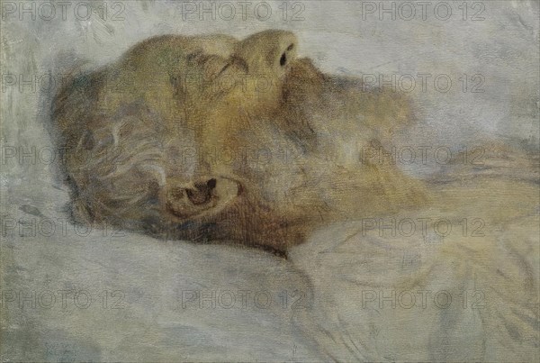 Old man on his deathbed, 1900. Creator: Gustav Klimt.