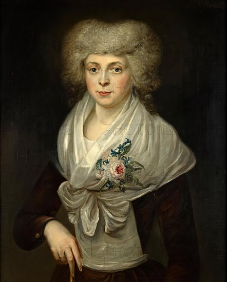 Portrait of a lady with flowers, 1780/1790. Creator: Jan Cornelis Mertens.