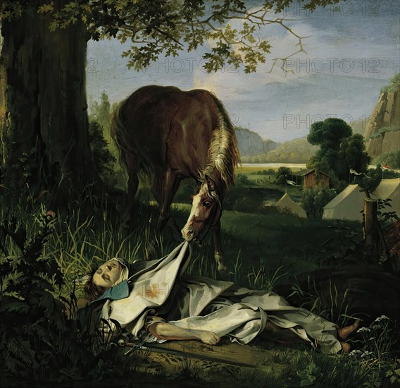 Wallstein's grave, 1828. Creator: Josef Danhauser the Younger.