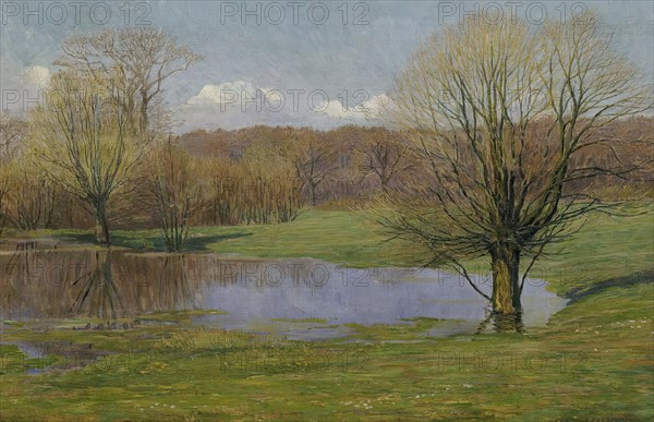 Floodplain landscape in early spring, 1927. Creator: Max Kahrer.