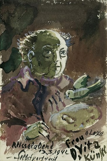 Self-portrait, 1942. Creator: Oskar Laske.