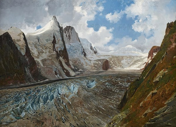 The Großglockner with the Pasterze, 1832. Creator: Thomas Ender.
