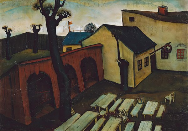 Inn in the suburbs, 1927. Creator: Viktor Planckh.