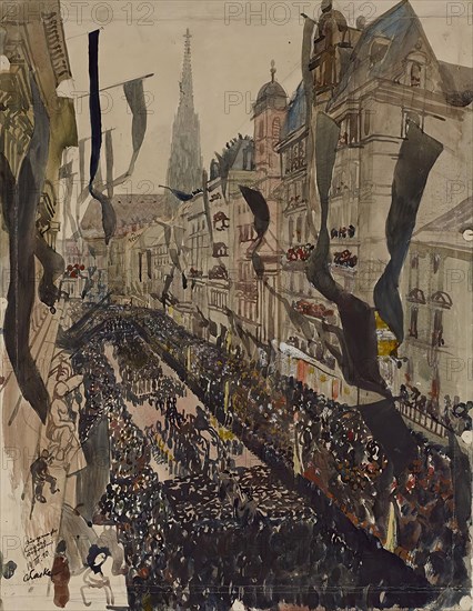 Funeral of the Mayor of Vienna Dr. Karl Lueger, 1910. Creator: Oskar Laske.