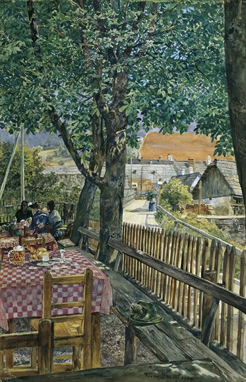 Tavern garden, 1904. Creator: Rudolf Bernt.