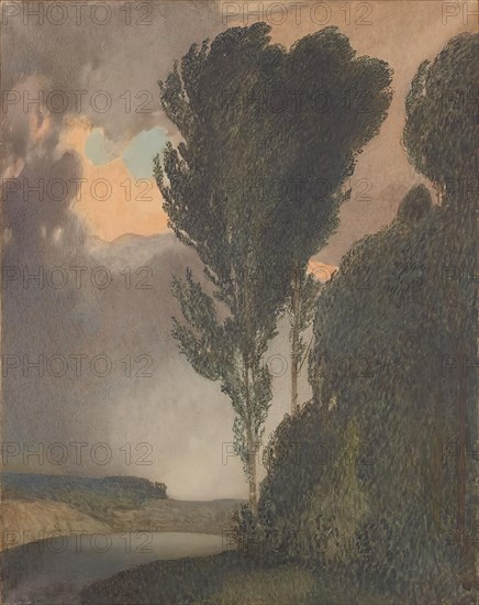 Thunderstorm landscape, 1901. Creator: Rudolf Jettmar.