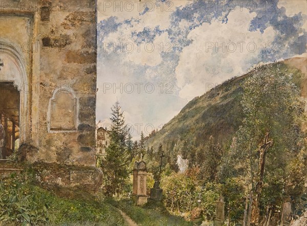 The cemetery in Gastein, 1889. Creator: Rudolf von Alt.