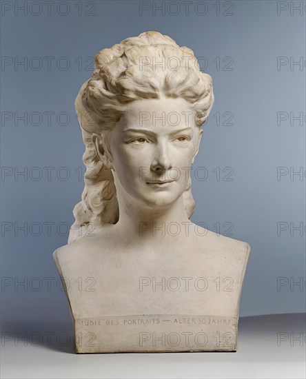 Empress Elisabeth with loose hair, (1903?). Creator: Stefan Schwartz.