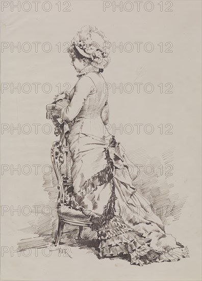 Fashionable Woman at Prayer, 19th century. Creator: F Kommerer.