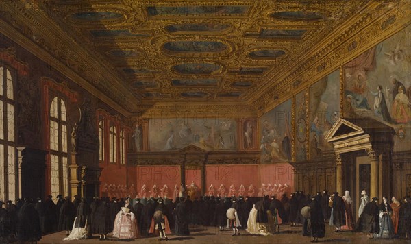 Reception of Foreign Ambassadors in the Doge's Palace, Venice, c1765-1780. Creator: Unknown.