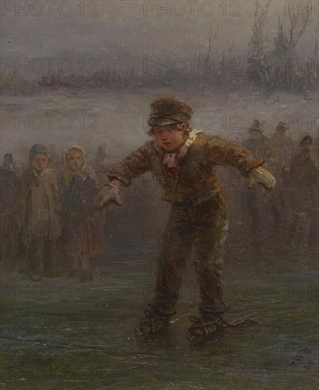 Boy Skating, 1860. Creator: George Henry Boughton.