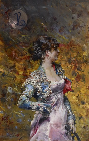 Lady with a Guitar, c1873. Creator: Giovanni Boldini.