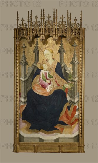 Madonna and Child on a Throne, 1410-1420. Creator: Gonzalo Perez.