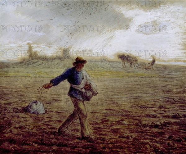 The Sower, c1865. Creator: Jean Francois Millet.