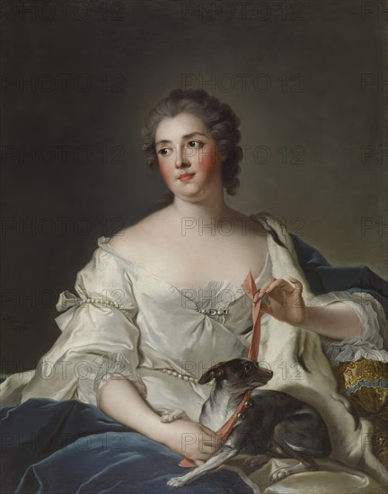 Portrait of a Woman and her Dog, 1750. Creator: Jean-Marc Nattier.