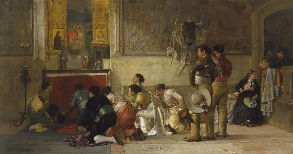 Toreros at Prayer before Entering the Arena, c1870. Creator: Jehan Georges Vibert.