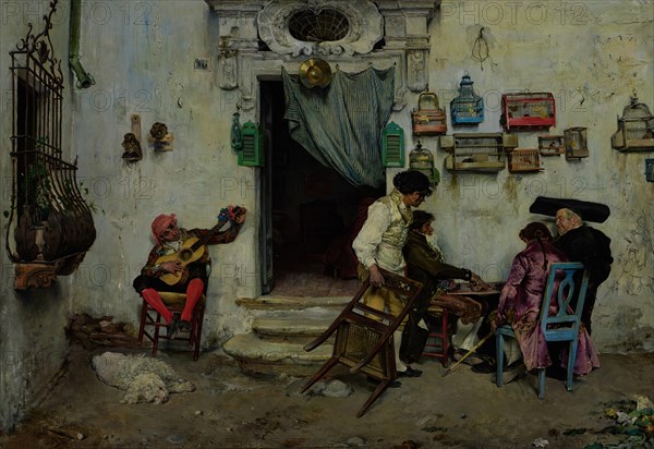 Figaro's Shop, 1875. Creator: Jose Jimenez Aranda.
