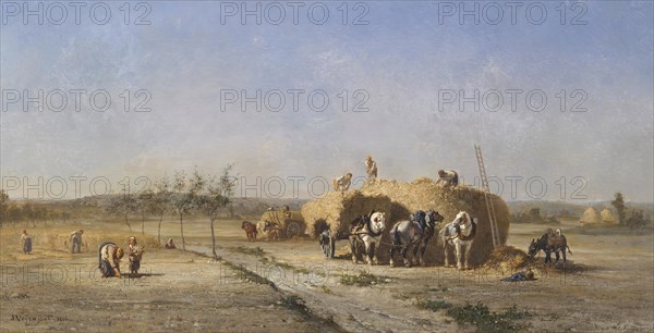 Harvest Scene, 1866. Creator: Jules Jacques Veyrassat.