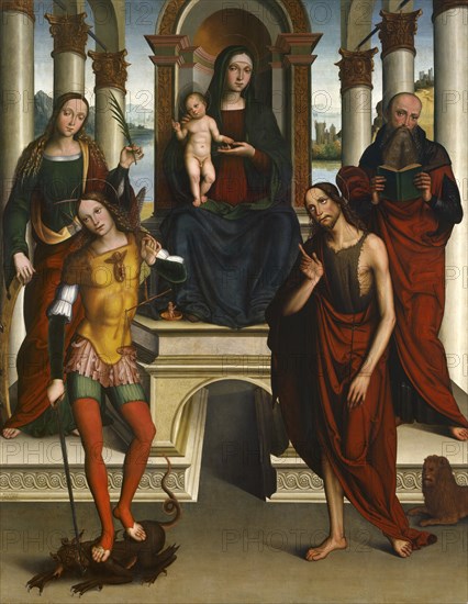 Madonna and Child Enthroned with Saints, 1506. Creator: Michele Coltellini.