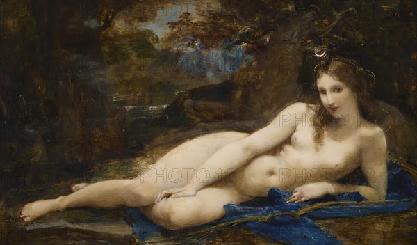 Diana Reposing, c1859. Creator: Paul-Jacques-Aime Baudry.