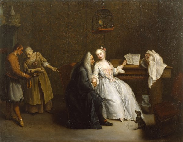 The Music Lesson, c1760. Creator: Pietro Longhi.