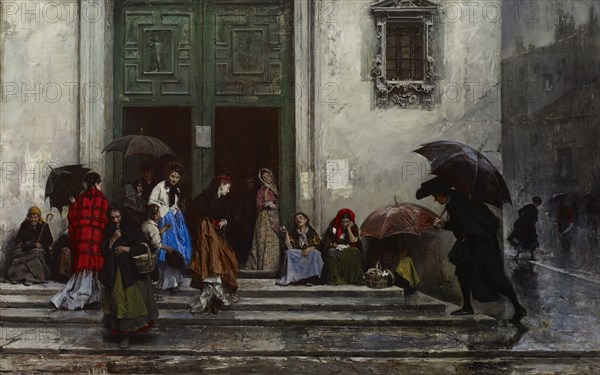 Coming Out of Church, before 1875. Creator: Raimundo de Madrazo y Garreta.