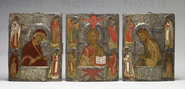 Three-Panel Icon with the "Deesis", 16th century. Creator: Unknown.