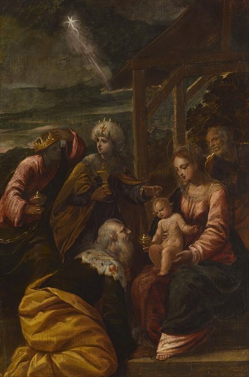 The Adoration of the Magi, 1590-1599. Creator: Scarsellino.