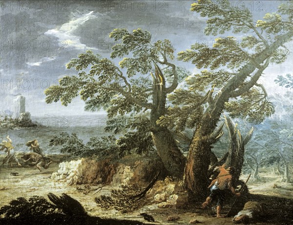 Landscape with Figures in a Storm, 1720-1780. Creator: Unknown.