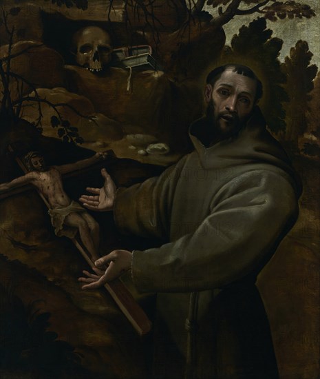 Saint Francis of Assisi, 1585-1590. Creator: Workshop of Annibale Carracci.