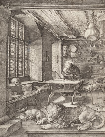 Saint Jerome in his Study (image 1 of 2), 1514. Creator: Albrecht Durer.