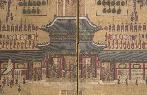 Sixtieth Birthday Banquets for Dowager Queen Sinjeong in Gyeongbok Palace (image 5 of 10), 1868. Creator: Anon.