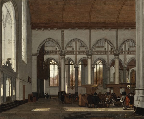 Interior of the Oude Kerk, Amsterdam, c1659. Creator: Emanuel de Witte.