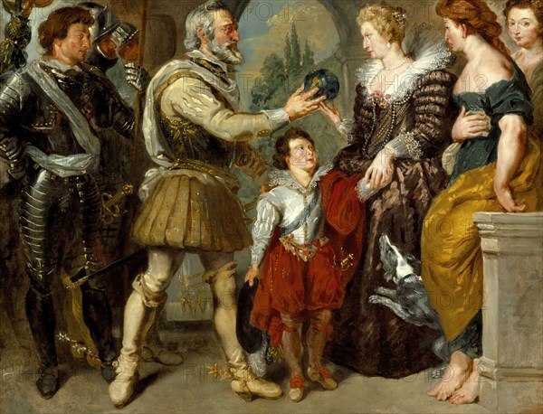 Henri IV Conferring the Regency upon Marie de' Medici (after Rubens), before 1834. Creator: Eugene Delacroix.