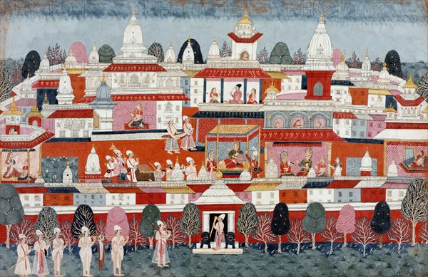 The Presentation of the Fish to Sambara, Folio from a Bhagavata Purana..., between 1775 and 1800. Creator: Unknown.