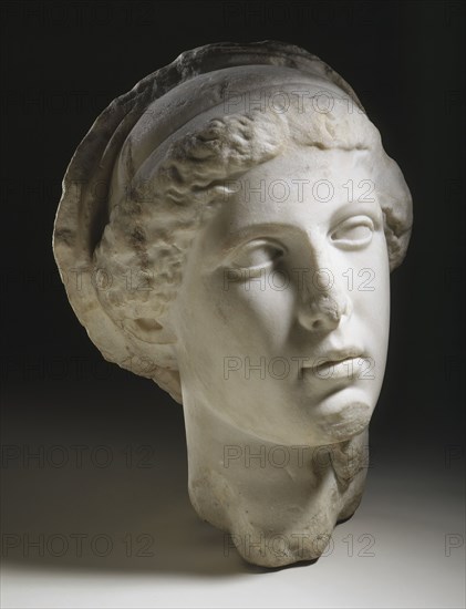 Head of a Woman or Goddess, perhaps Demeter, c.98-117. Creator: Unknown.