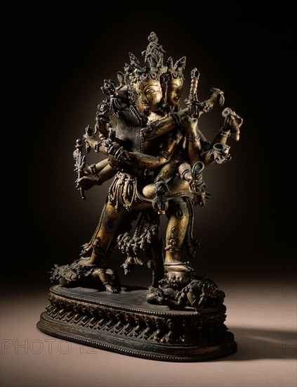 Chakrasamvara and Vajravarahi, Late 14th-early 15th century. Creator: Unknown.