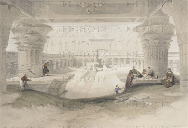 Portico of Temple of Edfu, 1847. Creator: David Roberts.