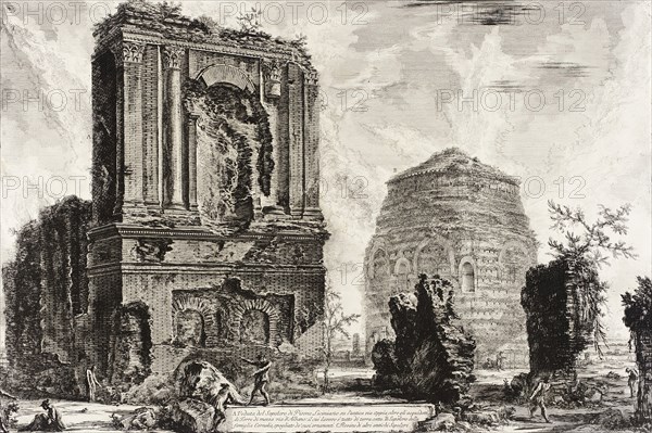 A. View of the Tomb of Licinianus Piso on the ancient Appian Way... between 1760 and 1778. Creator: Giovanni Battista Piranesi.