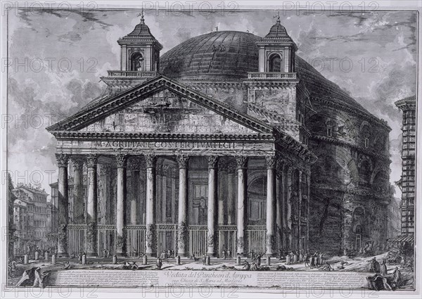 View of the Pantheon of Agrippa, today Santa Maria ad Martyres., c1761. Creator: Giovanni Battista Piranesi.